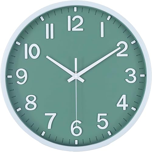Miniatura 12 de Relojes de Pared a Pilas de 8 Pulgadas, Reloj de Pared Moderno Silencioso Sin Tictac para Sala de Estar, Dormitorio, Cocina, Oficina, Aula, Negro
