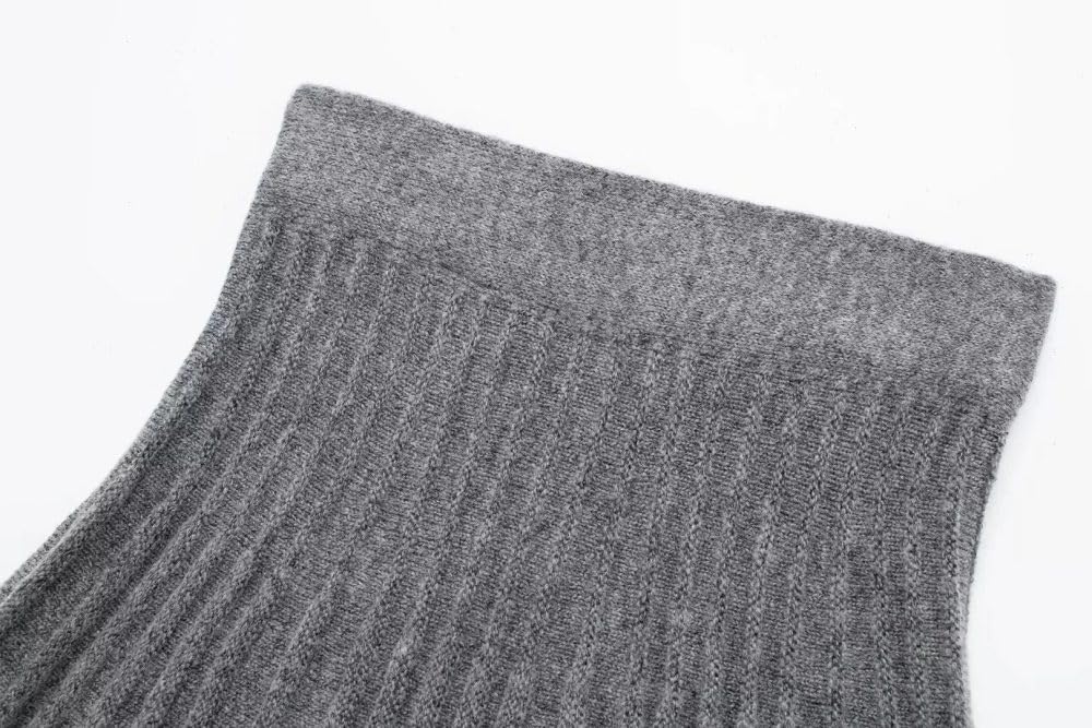 SWEPER Falda Corta De Mujer - Minifalda Plisada De Punto para Mujer, Falda Femenina De Cintura Alta con Dobladillo Acampanado, Moda Otoño/Invierno