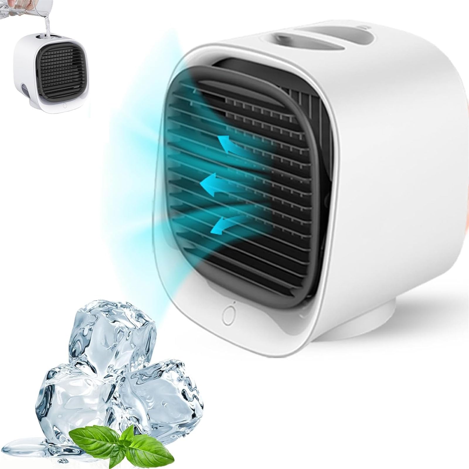 Oribreeze Air Conditioning, Oribreeze Air Cooler, Ori Breeze Air Cooler, Oribreeze Portable Air Conditioner, Desktop Air Conditioner, 3 Speeds Anti-Leakage Water Personal Air Cooler (White)