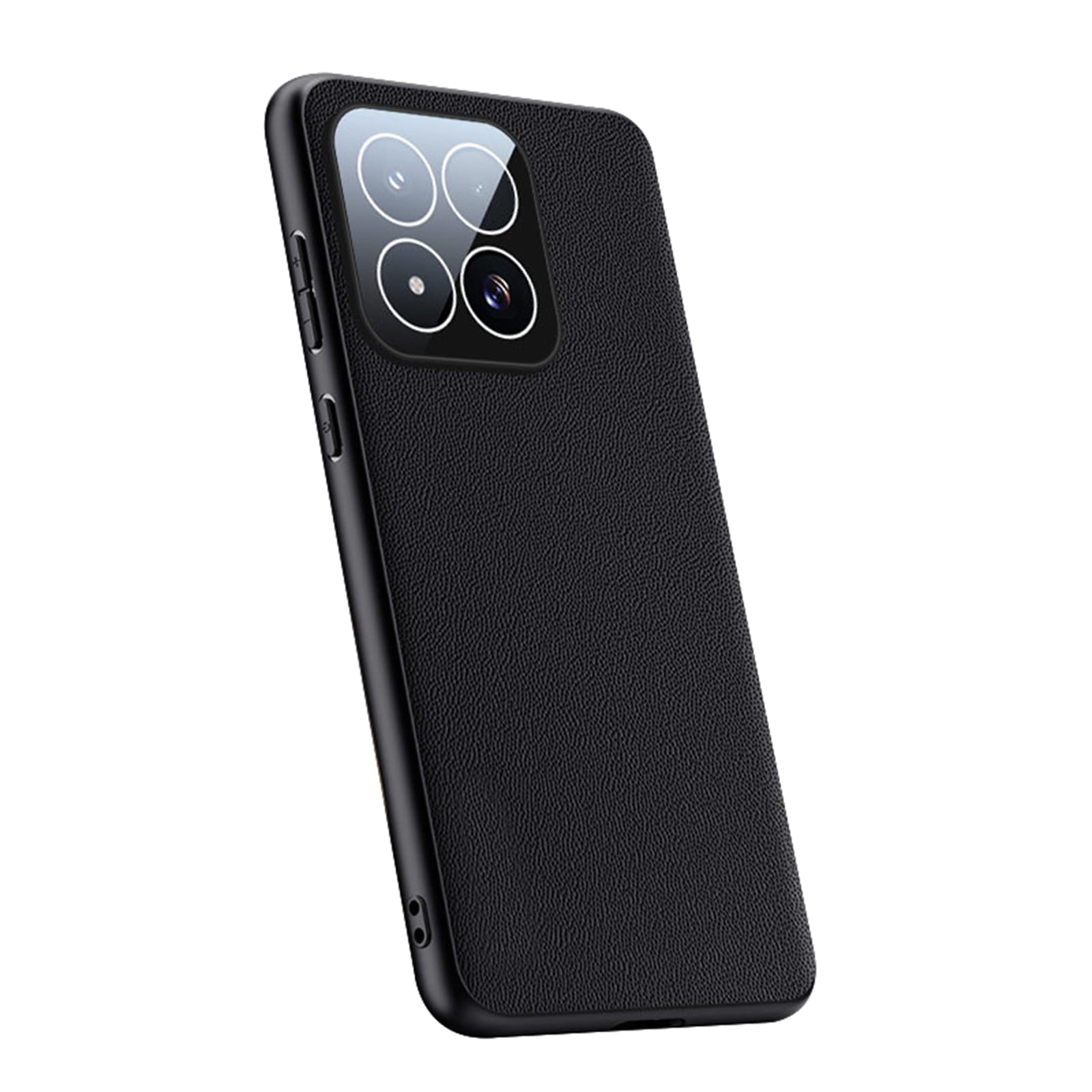 Fdujinh Black Case For Xiaomi 17Max, Slim Leather Cover Built-In Lens Protector Business Style Minimalist Phone Shell,,17Max