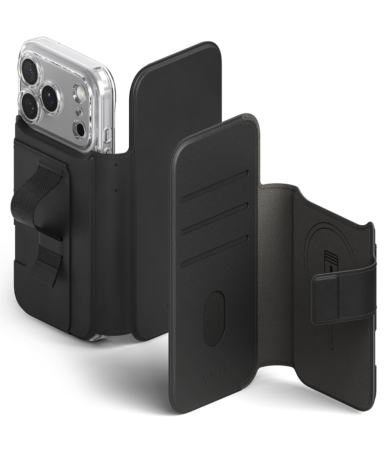 Ringke Folio Grip Wallet Magnetic per Cover Phone Pro Max 2026 18ft - Black