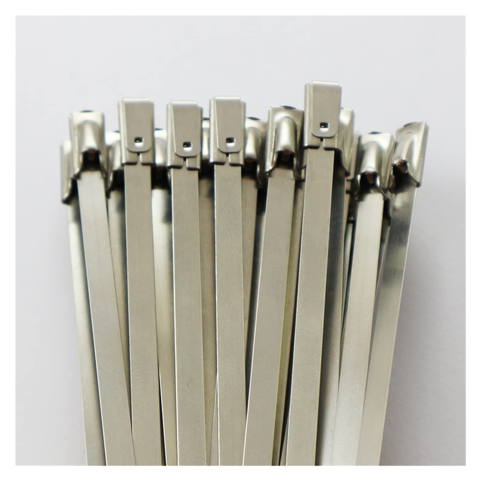 25 pz 4.6x100/150/200/260/300/350/400 A 700mm Fascette in Acciaio Inossidabile con Chiusura in Metallo Zip-Scarico Avvolgimento Rivestito (Colore : Argento, Dimensioni : 25pz 4.6X600) (Argento 25pz