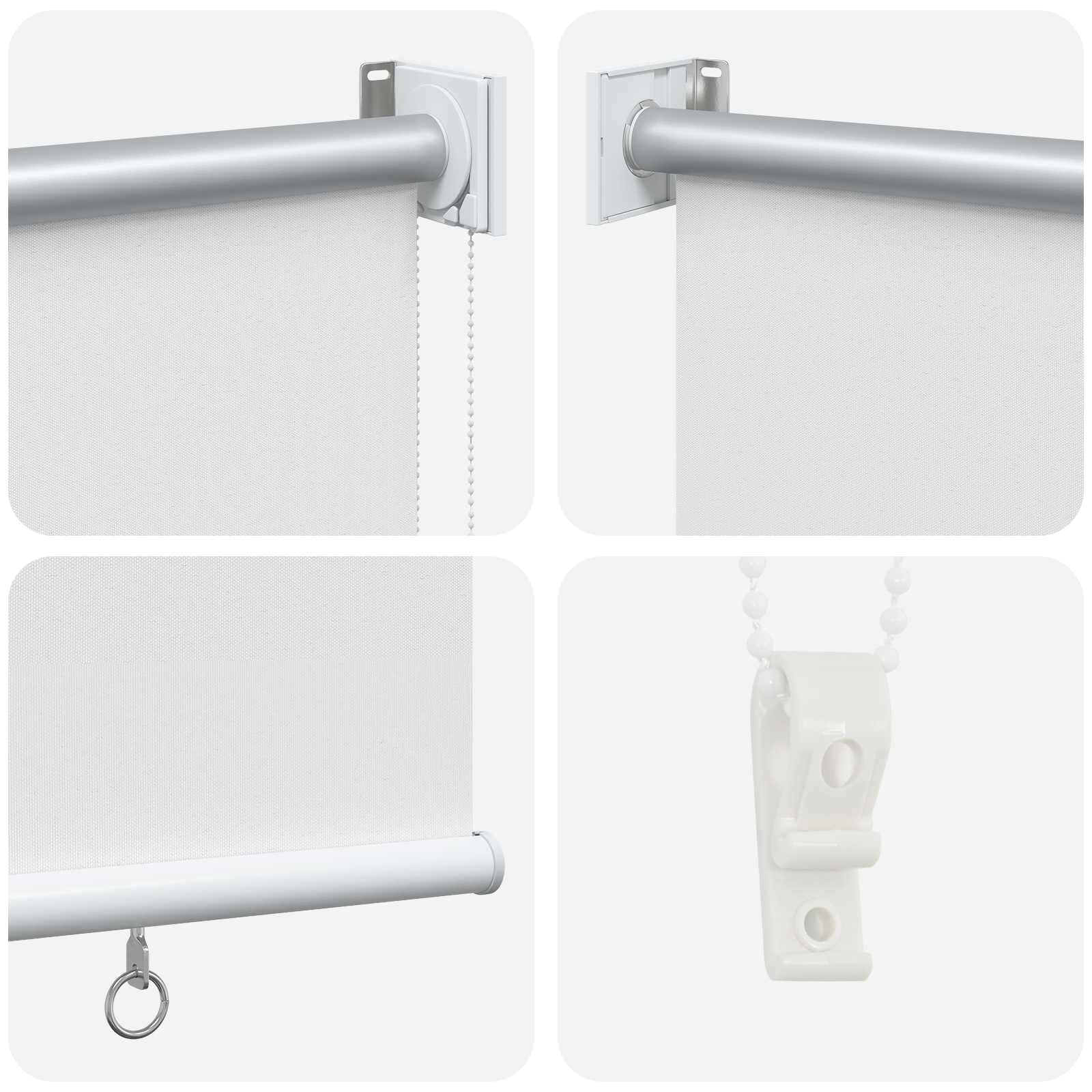 Tenda avvolgibile per esterni, UV, bianco, poliestere | Montaggio a parete o a soffitto, controllo termico, privacy, catena sinistra o destra