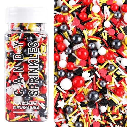 Image of Mouse Sprinkles, Red Black Yellow White Cartoon Pearl Sprinkles Mix, 4.6oz