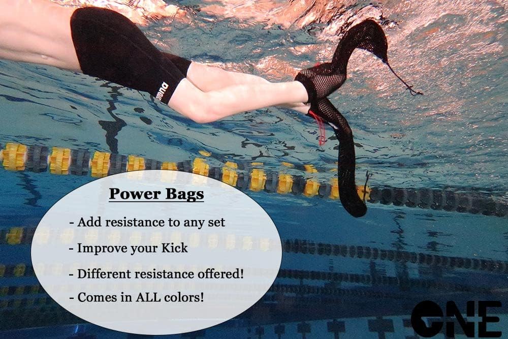 Aquatic Power Bags- Versatile Swim Bag & Drag Socks for Swimmer Strength & Fitness, Gear to Pool Exercise on Arms, Legs or Swim Parachute Resistance Training as a Belt- to Beginners & Experts