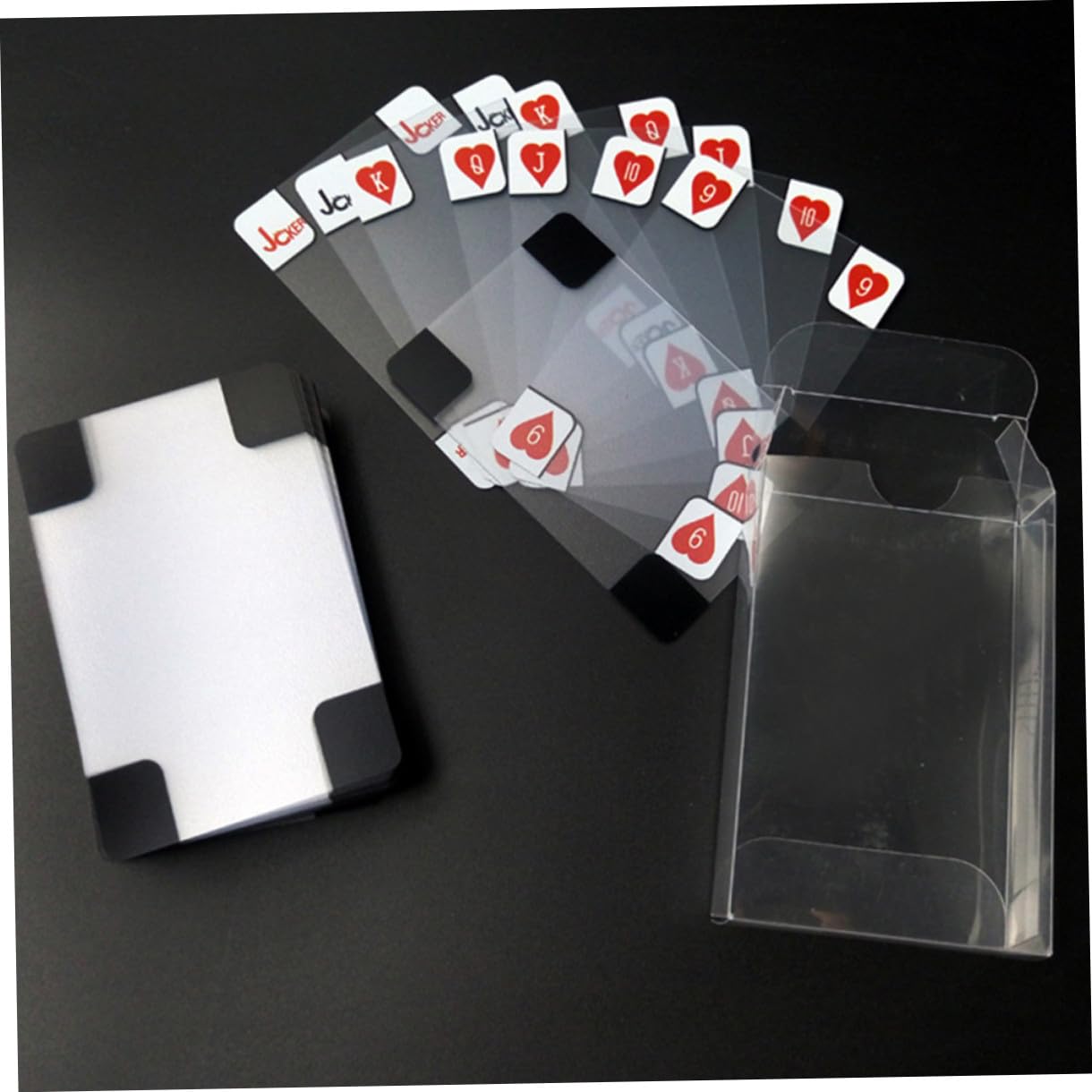 INOOMP 3 Pz Poker Chiaro Chiara Carta Da Poker Carte Trasparenti Carte Da in Pvc Trasparente Attizzatori Impermeabili Impermeabili e Carta Da Gioco