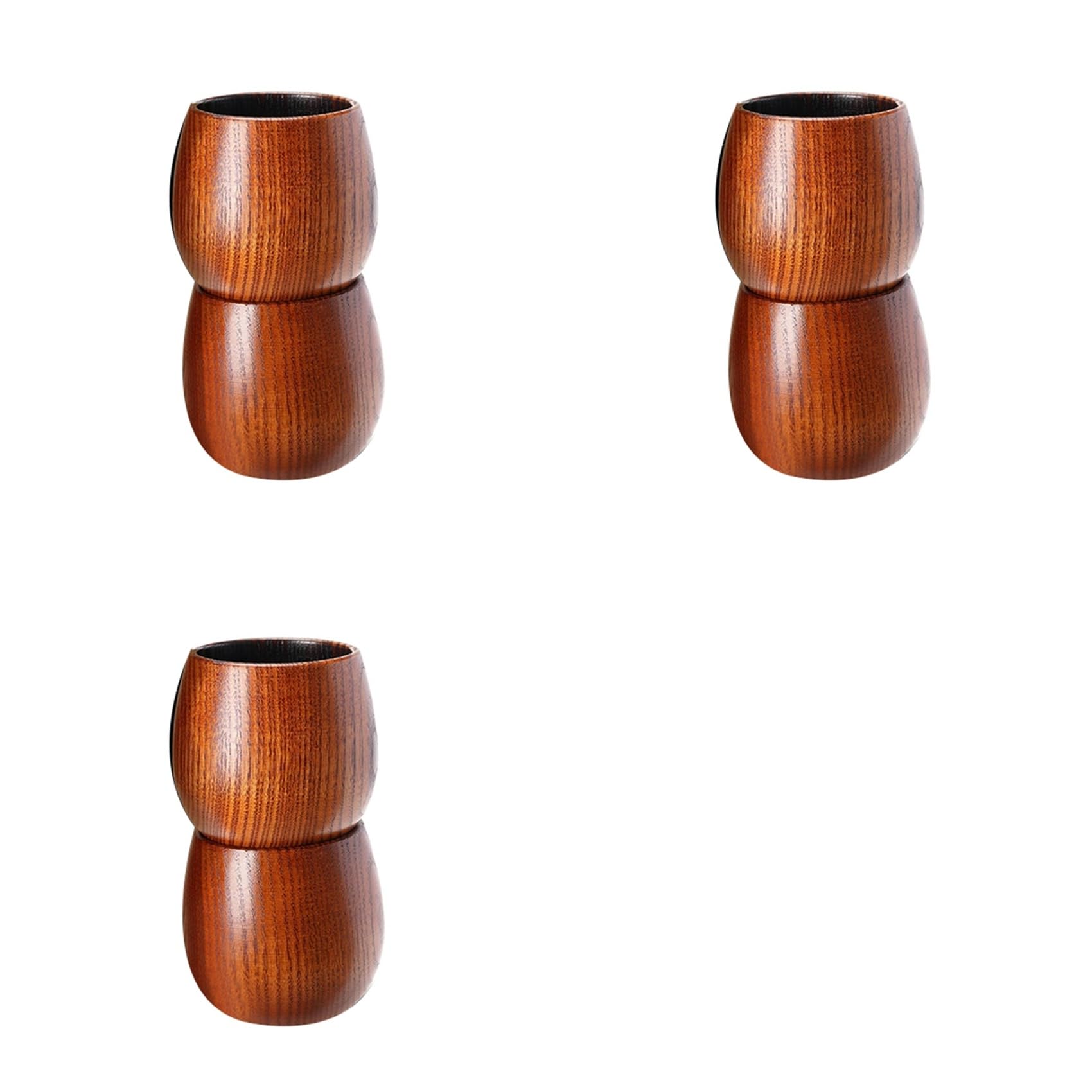 Aundhegrtt Charred Wooden Boston Glass, the Wood Boston Drinking Cup, Old Fashioned Whiskey Glasses Tumblers 6pack