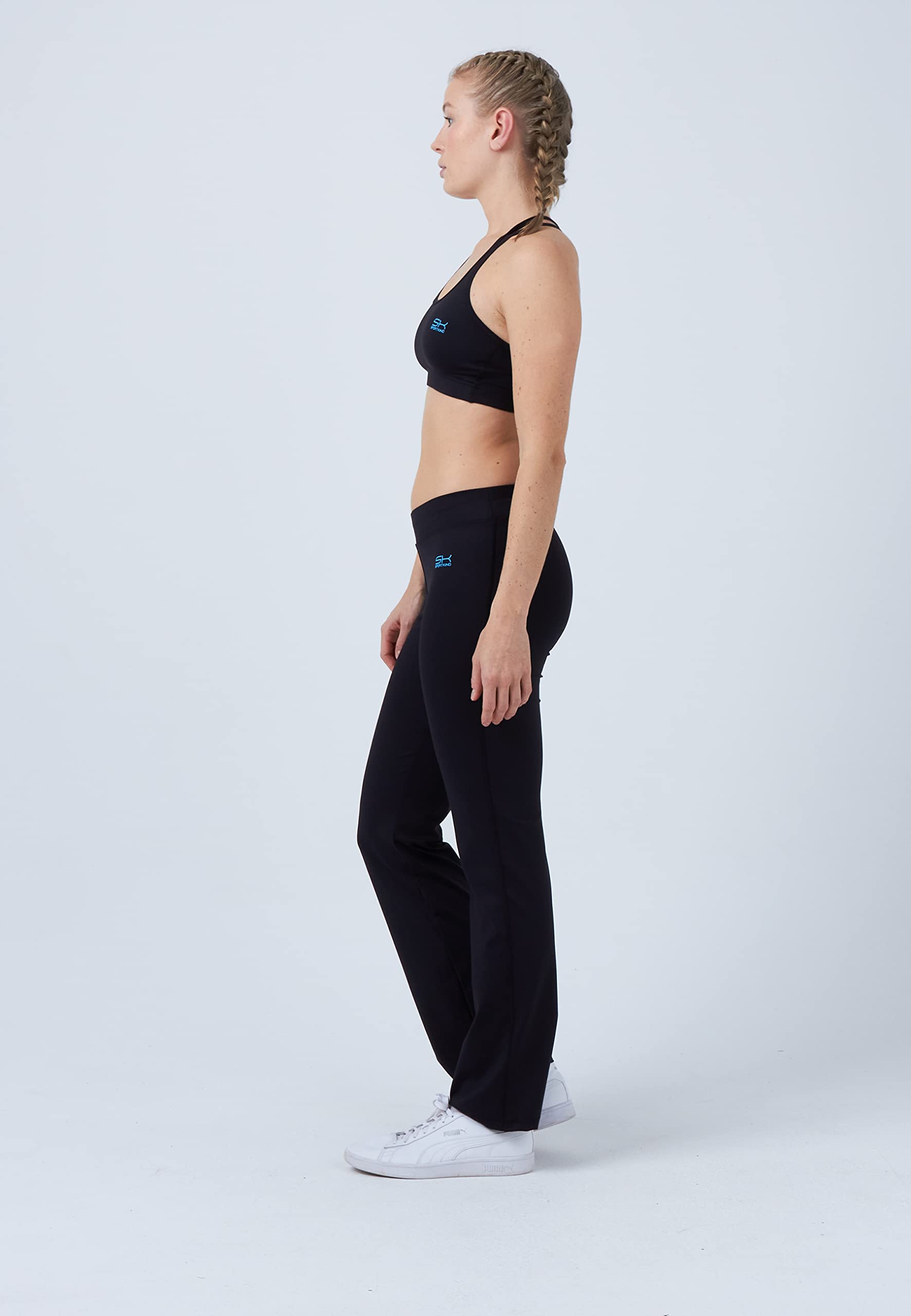 Sportkind Mädchen & Damen 34 Inch Flare Sport, Fitness Hose, Yogahose, Jazzpants extra lang