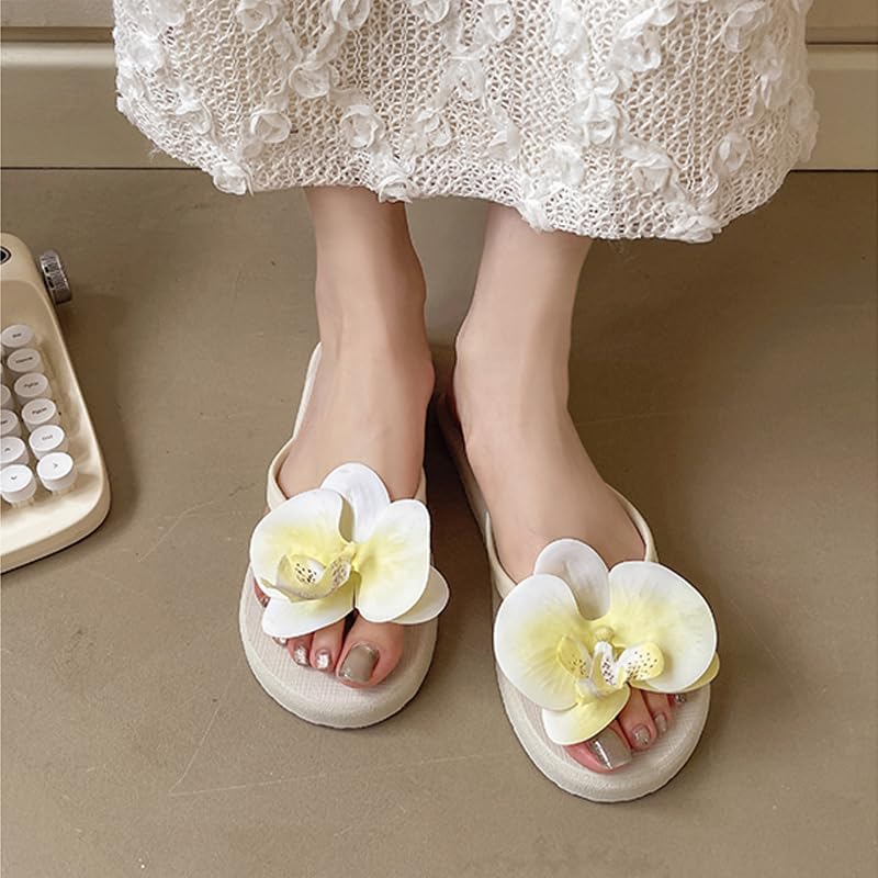 Y2K Floral Flip Flops for Women Coquette Aesthetic Sandals with Orchid Cute Beach Shoes Summer Essentials2