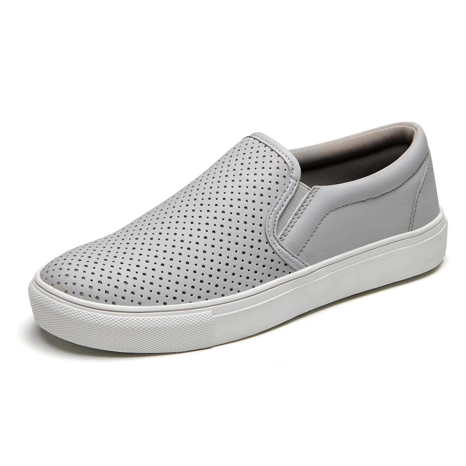 Womens Slip On Sneakers Loafer Shoe,Casual Memory Foam Perforated Slide On Shoes