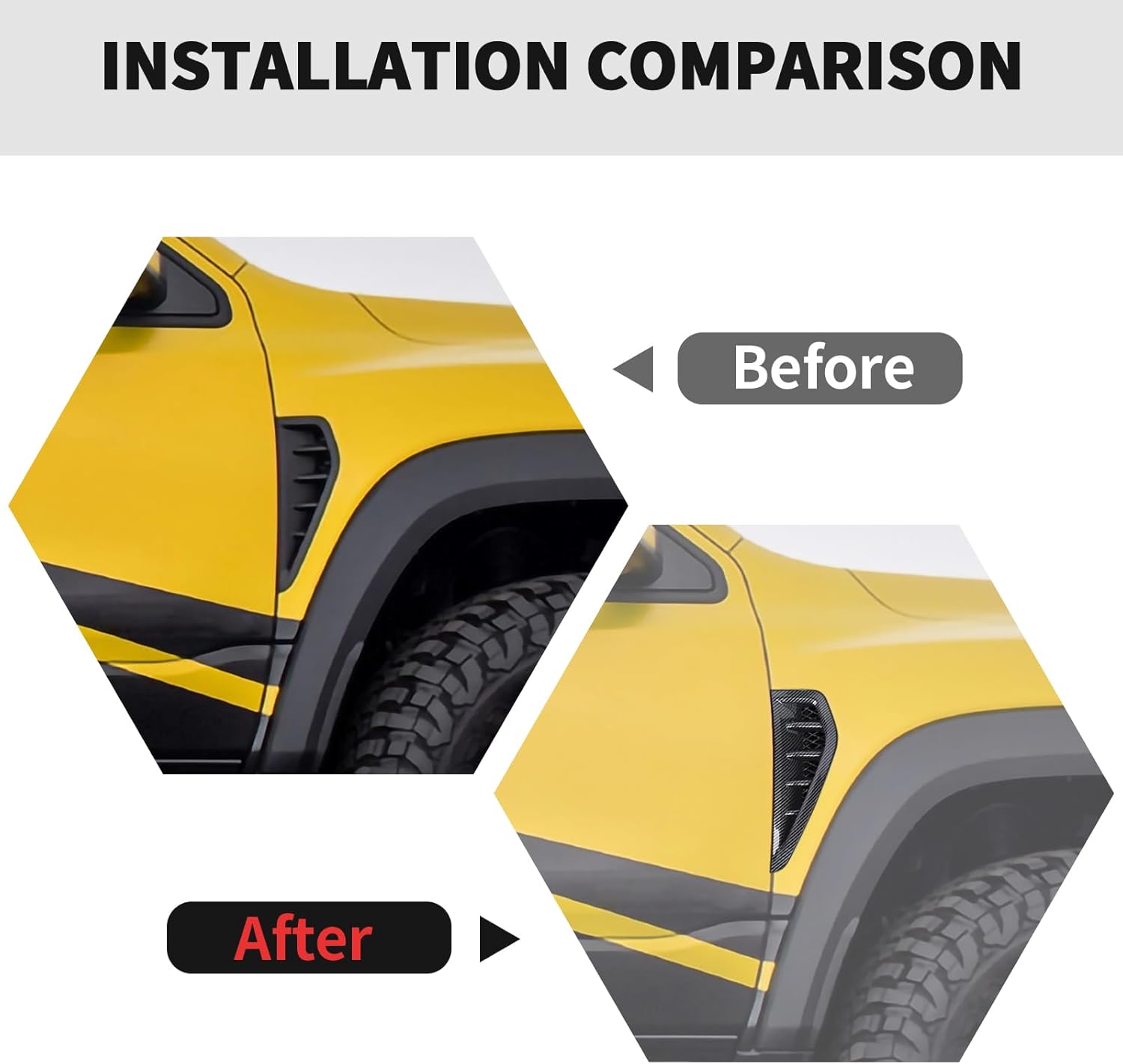 RT-TCZ Carbon Fiber Side Door Air Vent Fender Cover Trim Accessories for Dodge RAM TRX 2018 2019 2020 2021 2022 2023 2024