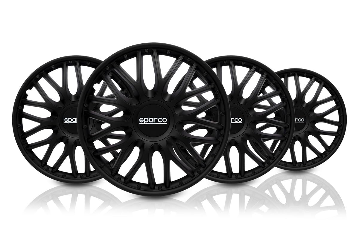 Sparco Spc1696Bk Set Copricerchi 4 Pezzi Roma 16 Pollici Nero