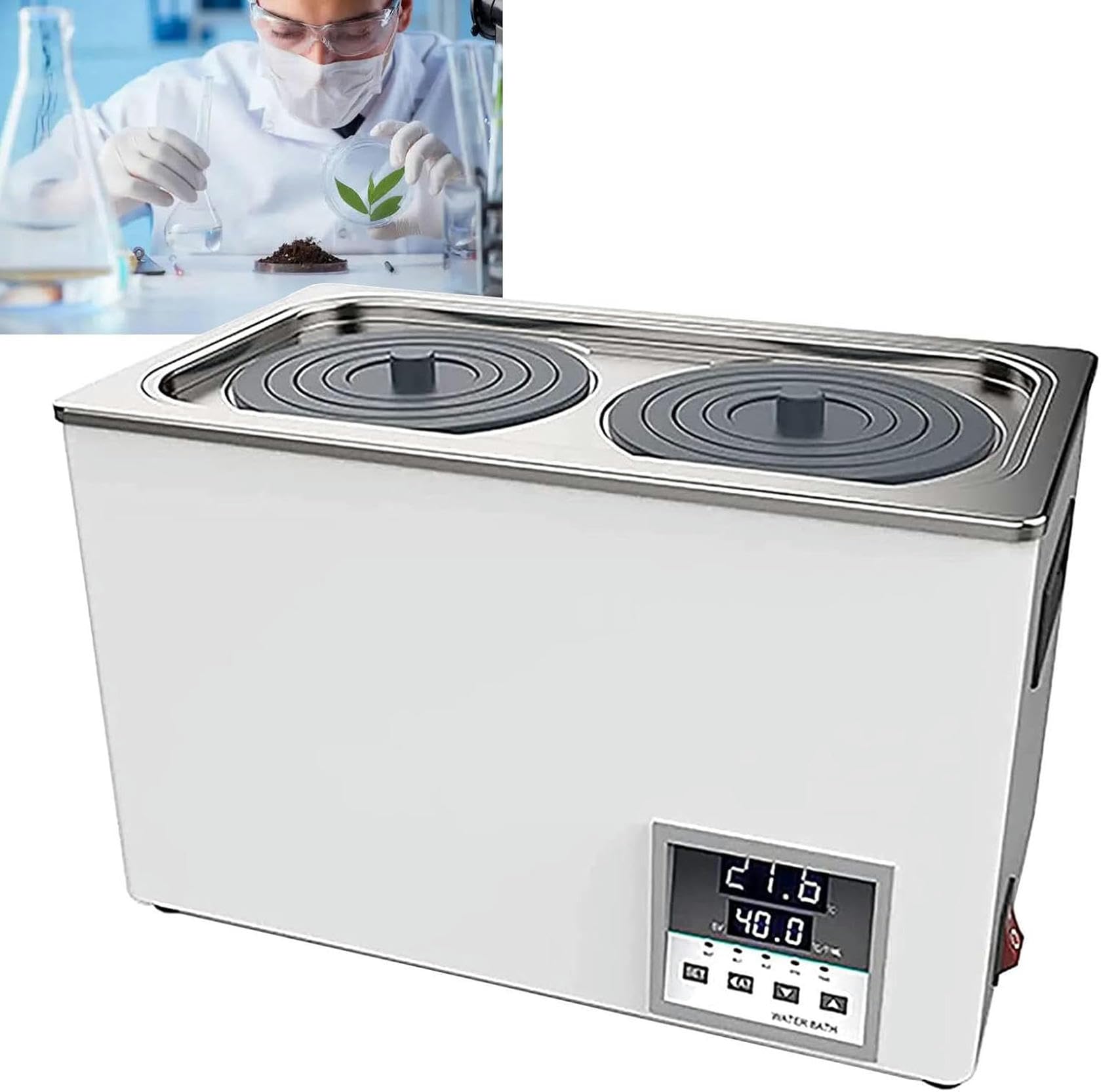 Bain marie laboratoire numérique poreux en acier inox avec minuteur 0-999 min