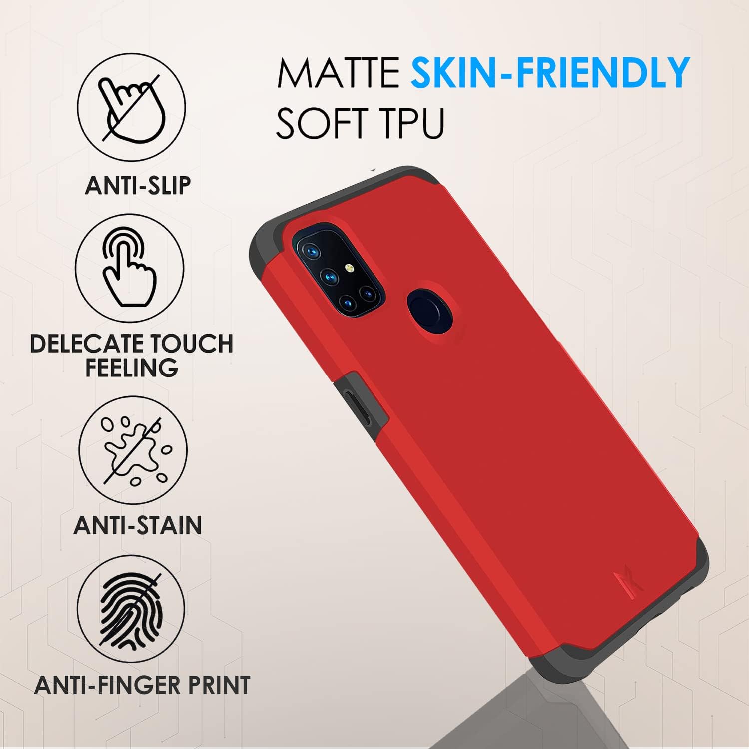 HRWireless Compatible for Oneplus Nord N10 5G Case Series, Heavy Duty Minimalistic for Shock Absorption, Accidental Drops, Scratches, Heavy Duty Shockproof Hybrid Unisex Cover