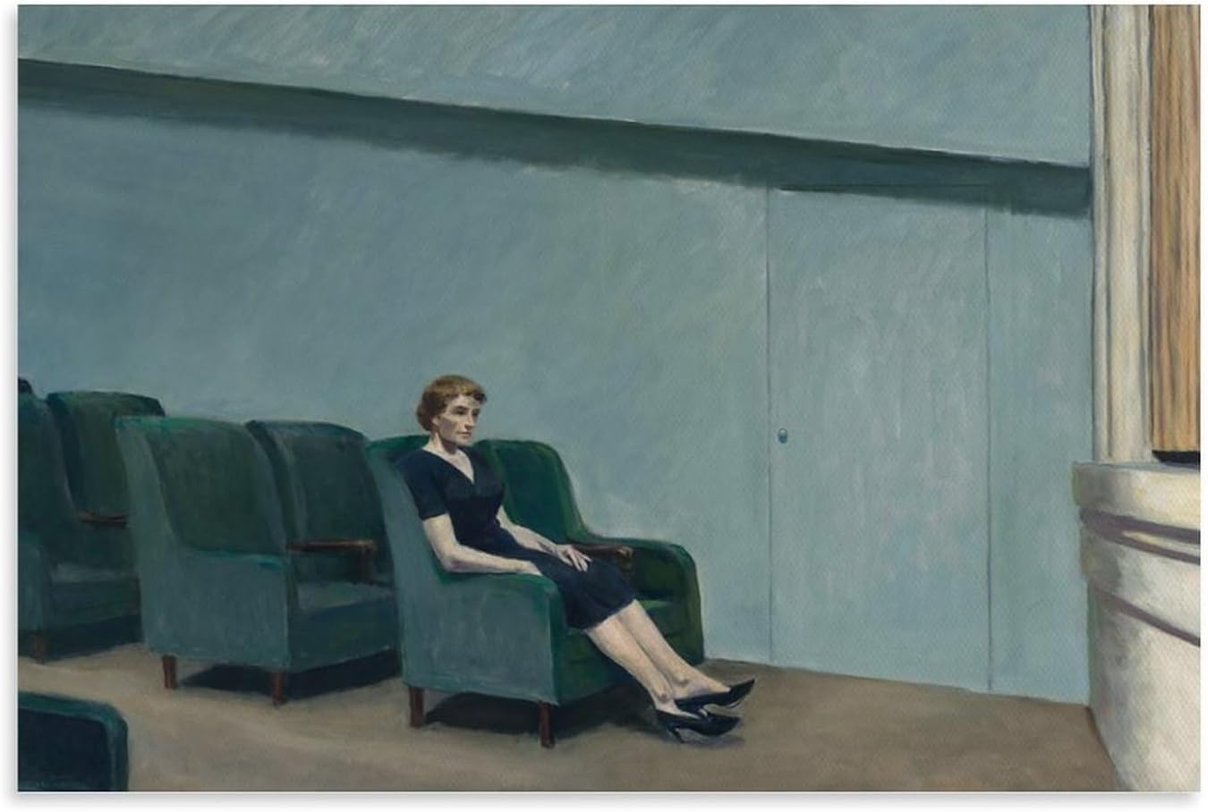 Matvsd Kohecs Edward Hopper Prints Landscape Wall Art Edward Hopper《Intermission 》Poster Retro Canvas Painting for Home Wall Decor Picture 30x45cm No Frame