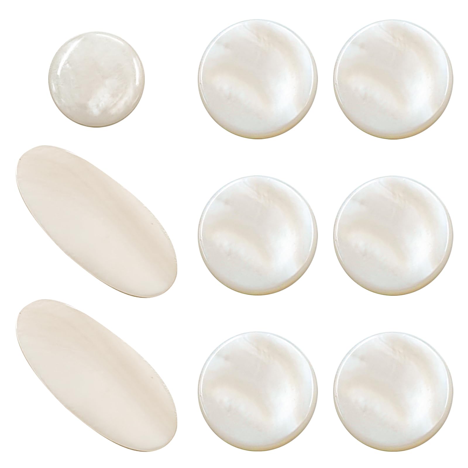 Musiin Saxophone Accessories Set - Resin Key Buttons, Plastic Shells, Mica Sheets - White - Alto & Tenor Saxophone Accessories