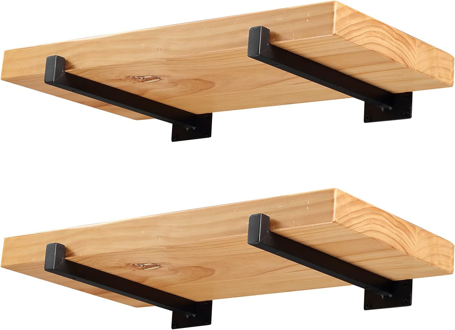 Heavy Duty Shelf Brackets 20 cm, Black Metal Wall Mounted Shelving