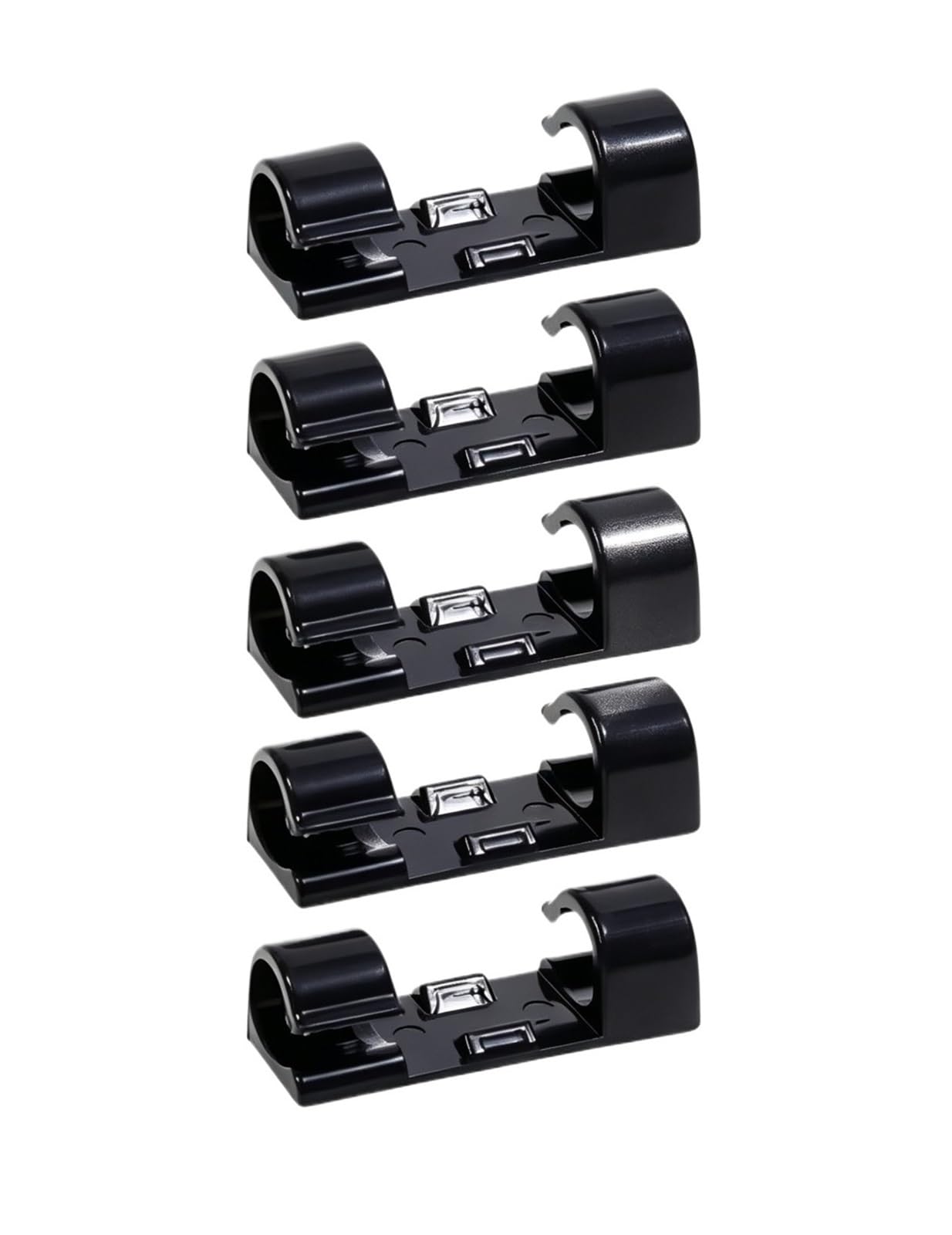 Dpnentv 20X-Black Self Adhesive Cable Clips Wire Holder Cord Organizer Car Management Clamp