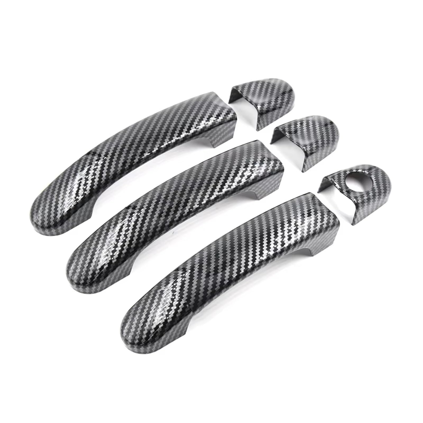DBCKLS Vehicle Exterior Outer Door Handle for VW for T5 for T6 for Transporter for Caravelle for Caddy Black Carbon Fiber Car Door Handle Cover Trim(Carbon Fiber)