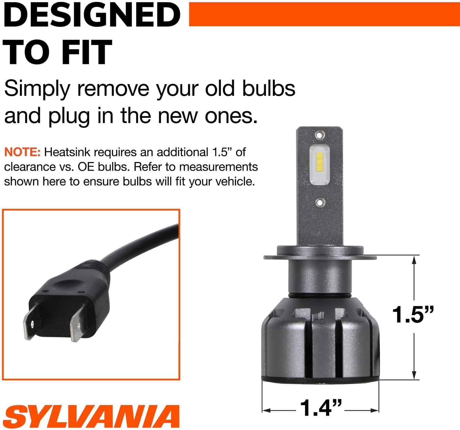 SYLVANIA H7 LED Ultra - Fog Lights For Cars and Trucks - Headlight Bulbs for Off Road Powersports - 6000k Cool White LED Light - Maximum Lifespan - No Polarity - DIY Upgrade