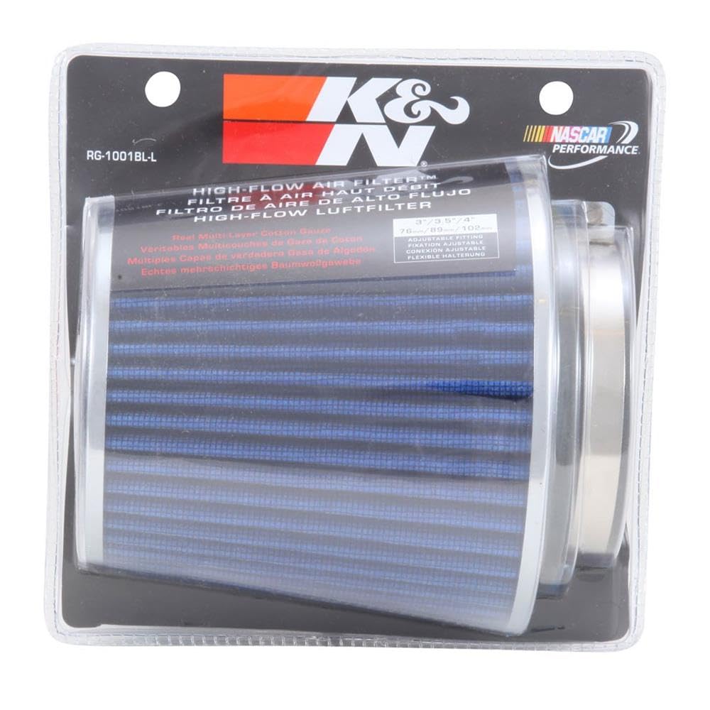 K & N rg-1001bl-l Universal cromado filtro Coche y Moto