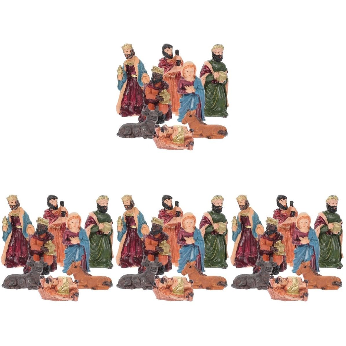 Beaupretty 4 Set Statuine Presepe di Natale in Resina, Set da Chiesa e