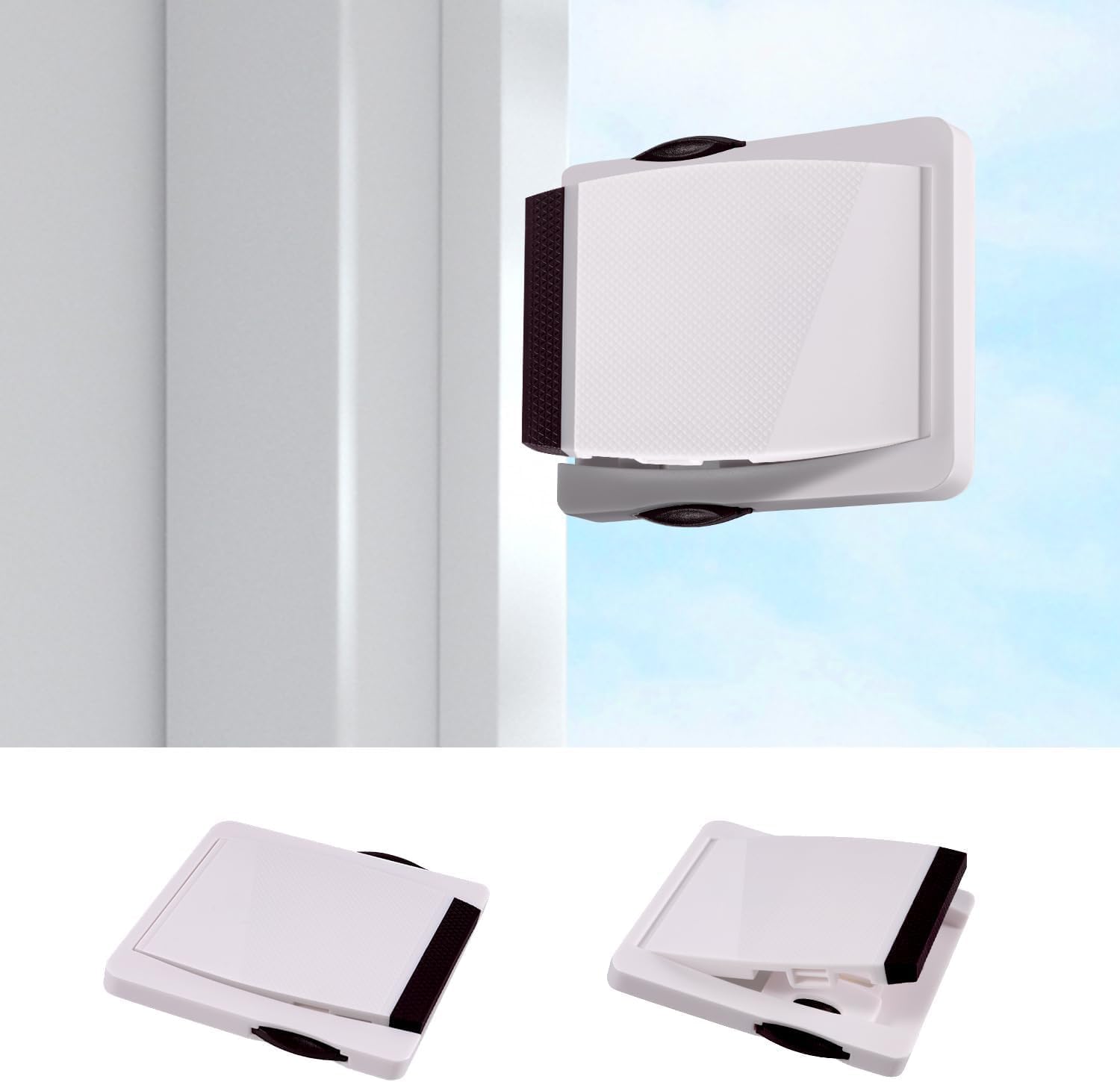 KPNG Sliding Door Lock, 3M Adhesive Child Safety Sliding Glass Door Lock for Sliding Glass , Windows, More Security for Childproof Windows, Patios , Closet ,Cabinet For Your Baby and Pets (Gray,Brown,Green, Random) (Pack Of-2)