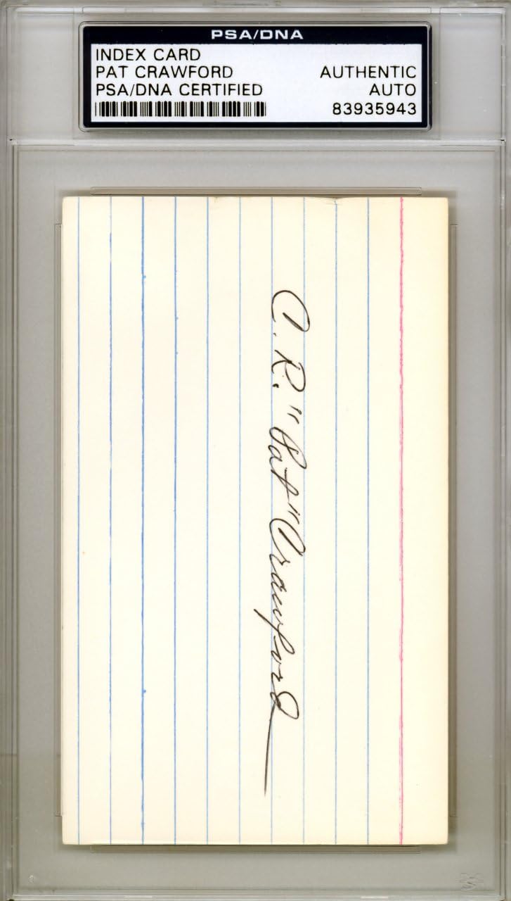 Pat Crawford Autographed 3x5 Index PSA Ranking TOP8 Card Seasonal Wrap Introduction Louis St. Cardinals