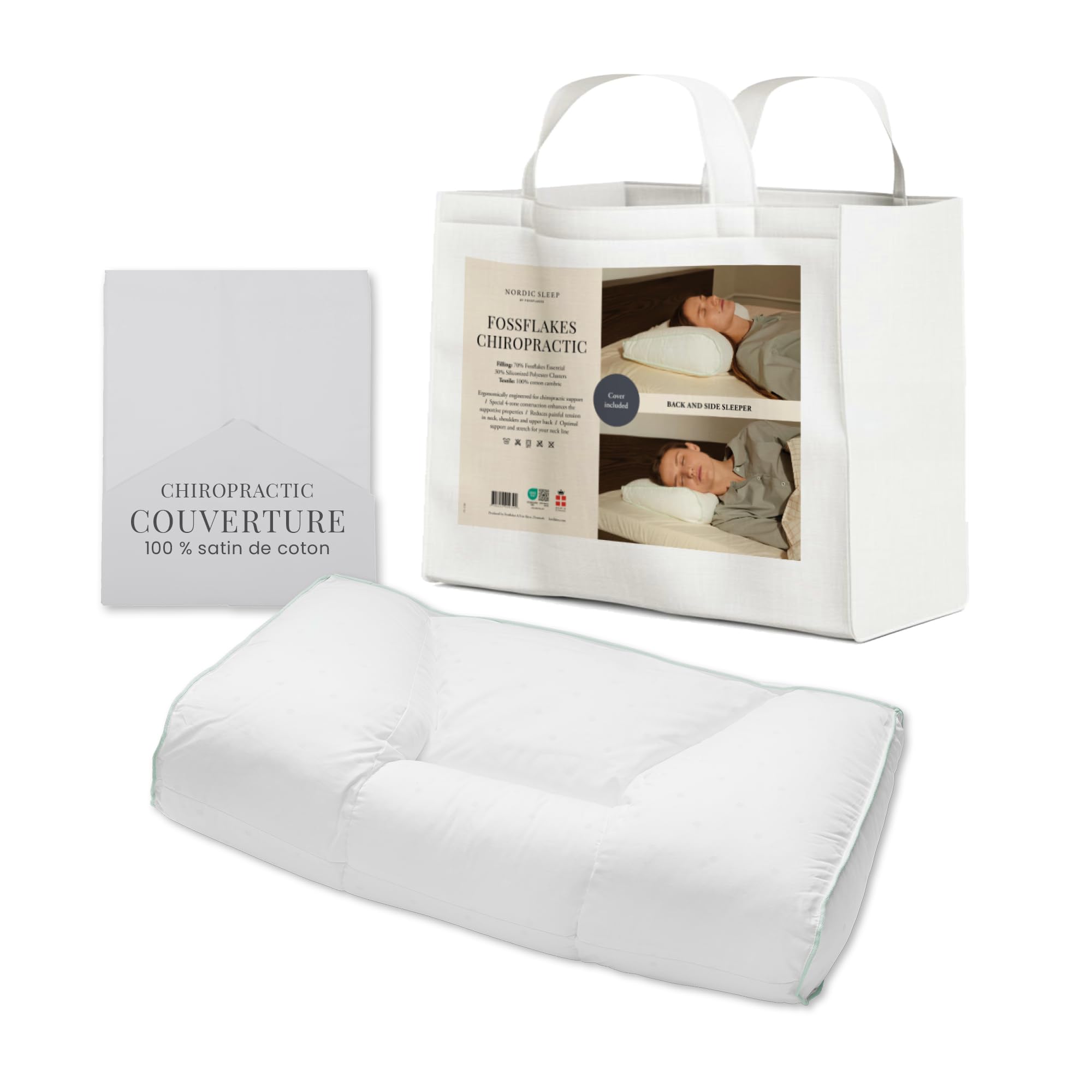 Fossflakes Chiropractic Oreiller Cervical Ergonomique pour Dormir