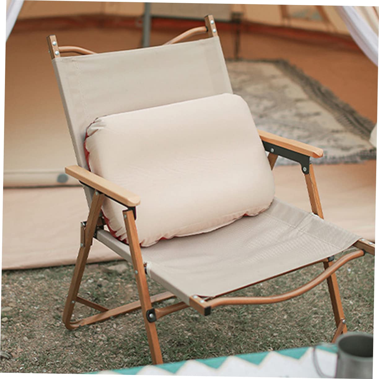 Oreiller Gonflable Portable pour Camping, Design Ergonomique, Mousse et Polyester Pongé, Dégonflage Facile, pour Maison et Hôtel