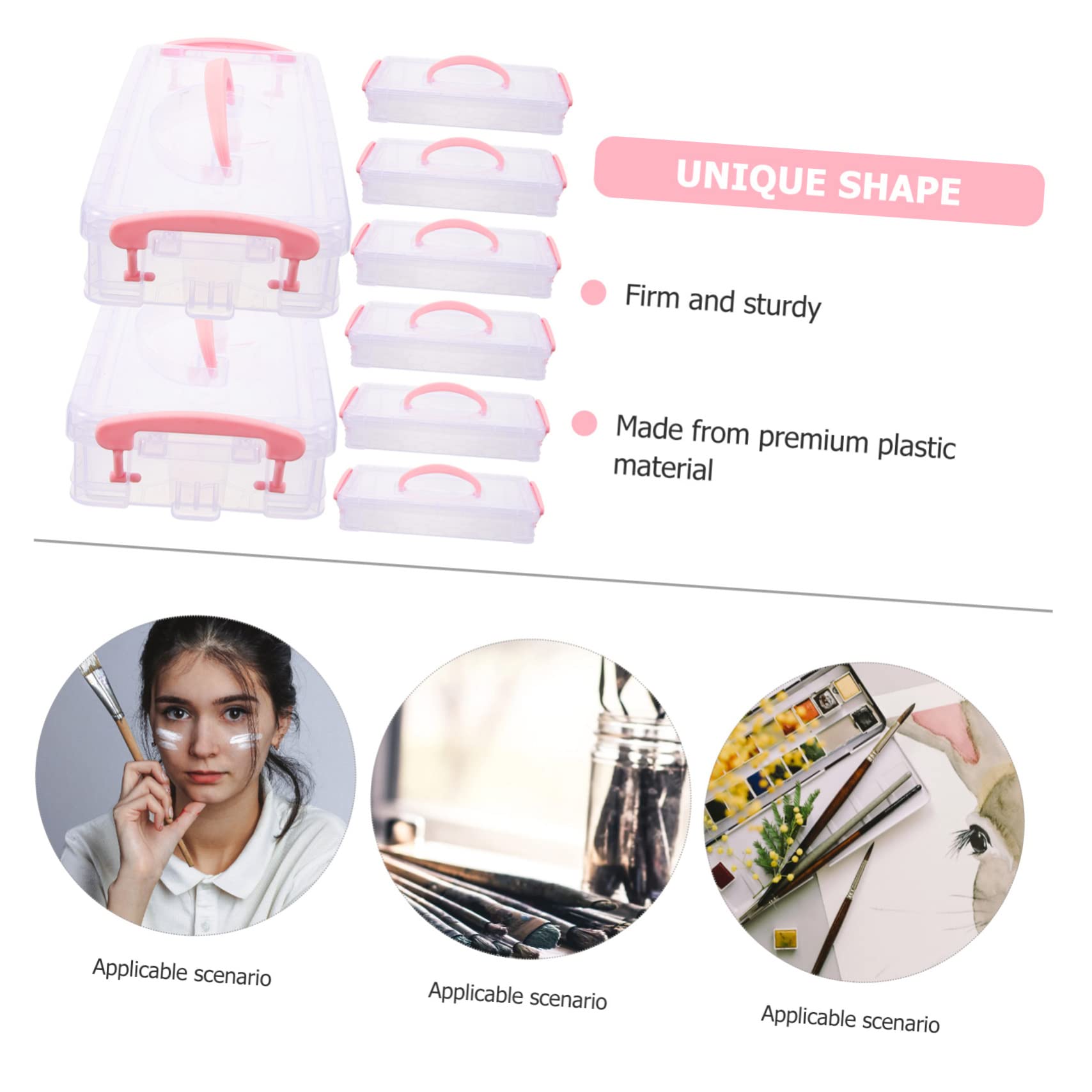 Gadpiparty Plastica Astuccio Portamatite 8 Pezzi Impilabile, Coperchio
