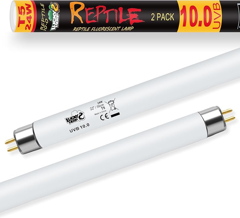 LUCKY HERP 1 Pack T5 UVB 10.0 Reptile Light 39W, UVA UVB Fluorescent Lamp Tube, UVB Lighting Bulb for Turtles, Chameleon, Tortoises, Lizard