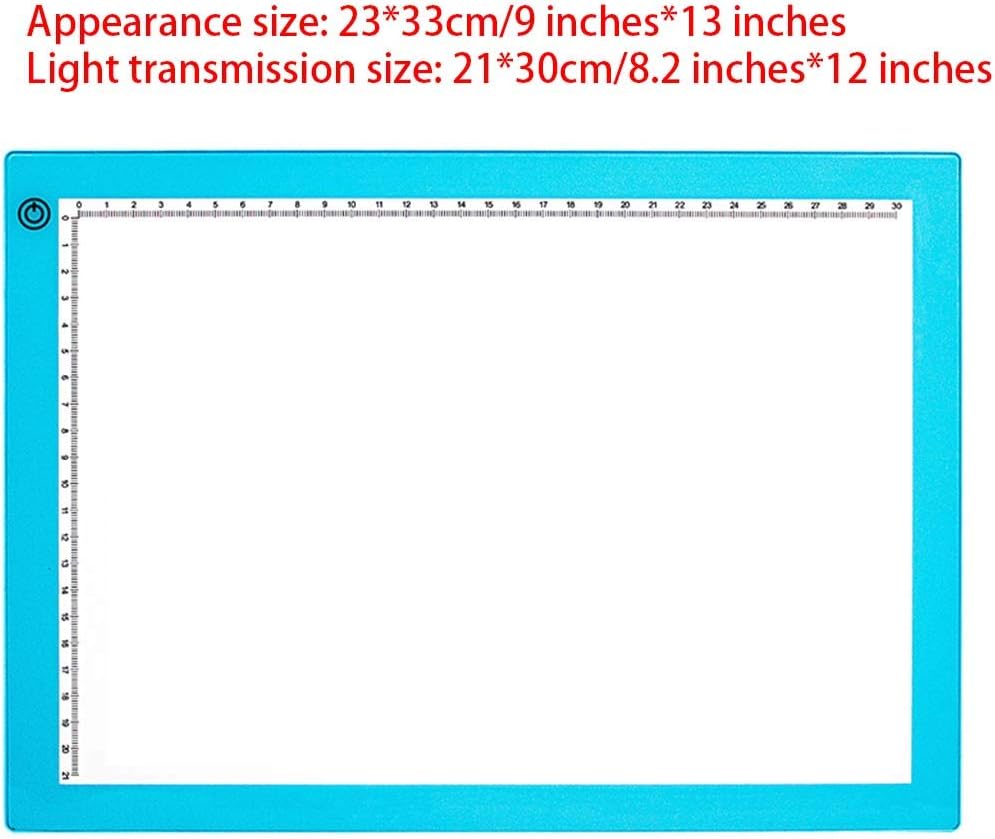 Light Box Ultra-Thin Portable Led Tracer Stepless Dimming Magnetic Acrylic Panel Led Artcraft Tracing Light Pad Diamond Painting Artist Lightbox Drawing,Blue-A4