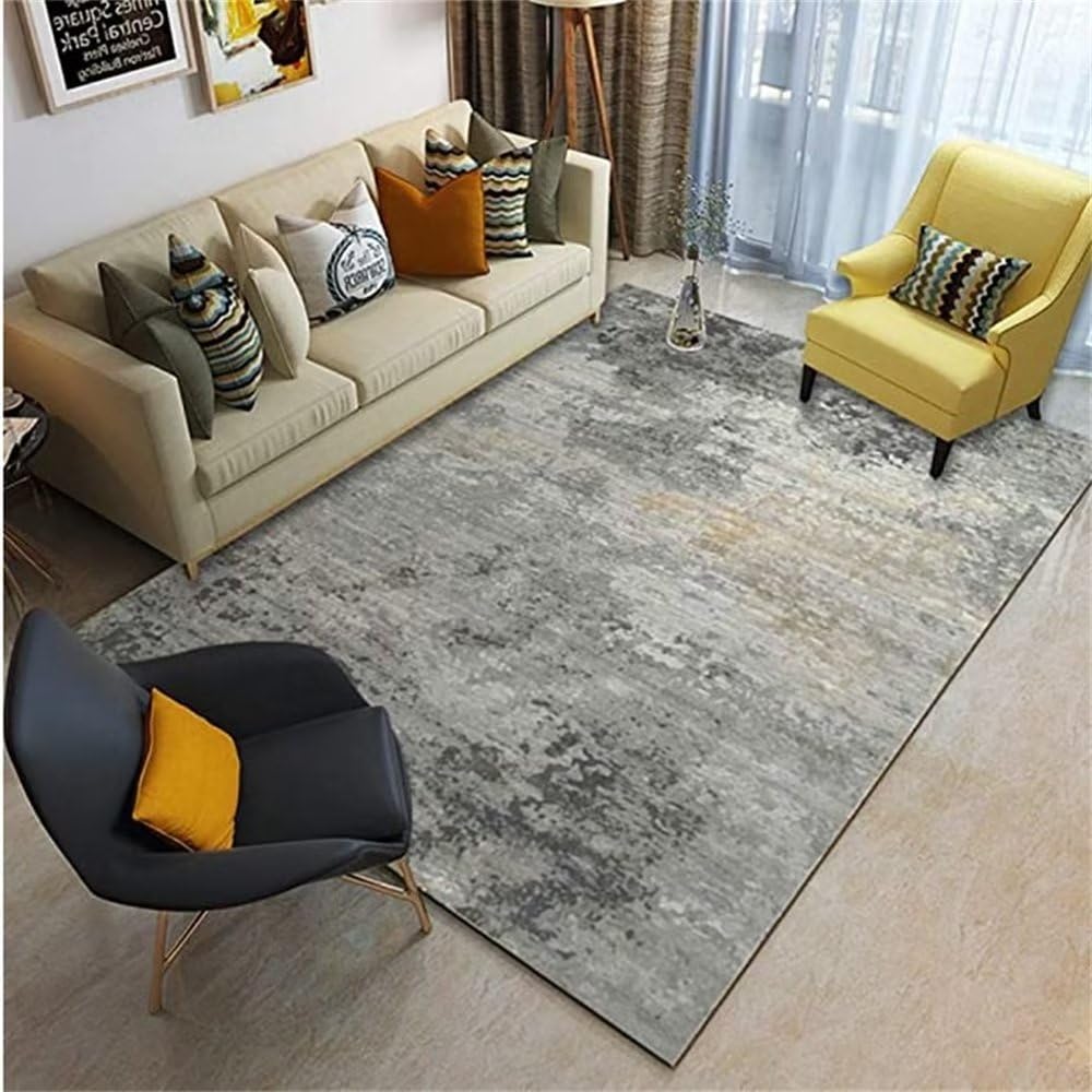 Childs RugGray Rectangular Rug Dining Room Low Pile Rug Bedroom Rug Dirt Resistantcarpets and rugsmats for bedroomboys bedroom rug50X80CM