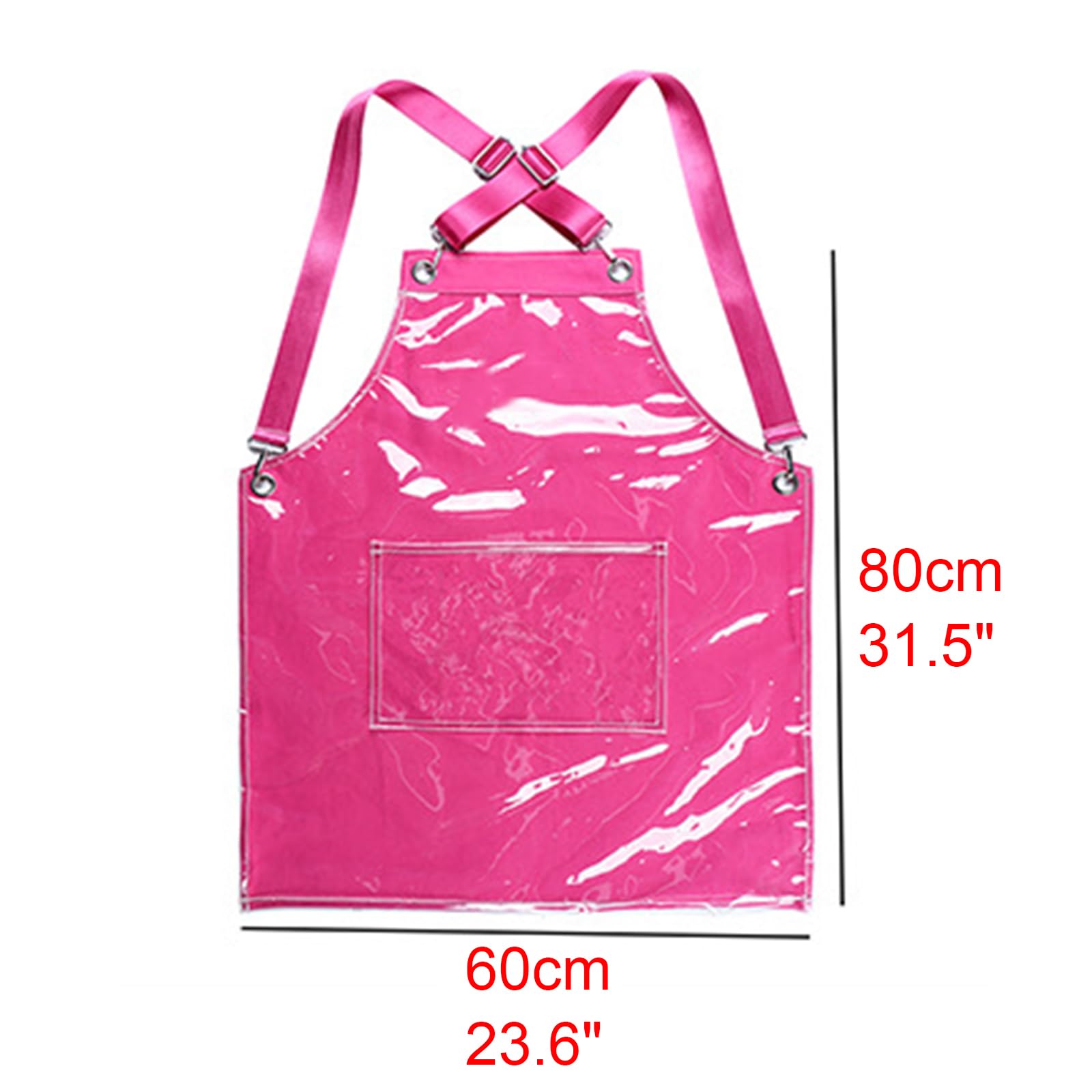 Delantal de peluquería Impermeable y Transparente, diseño de Doble Cara con Bolsillos, Ideal para Chef, camareros y peluqueros. Talla única, Naranja (Azul, Talla única).