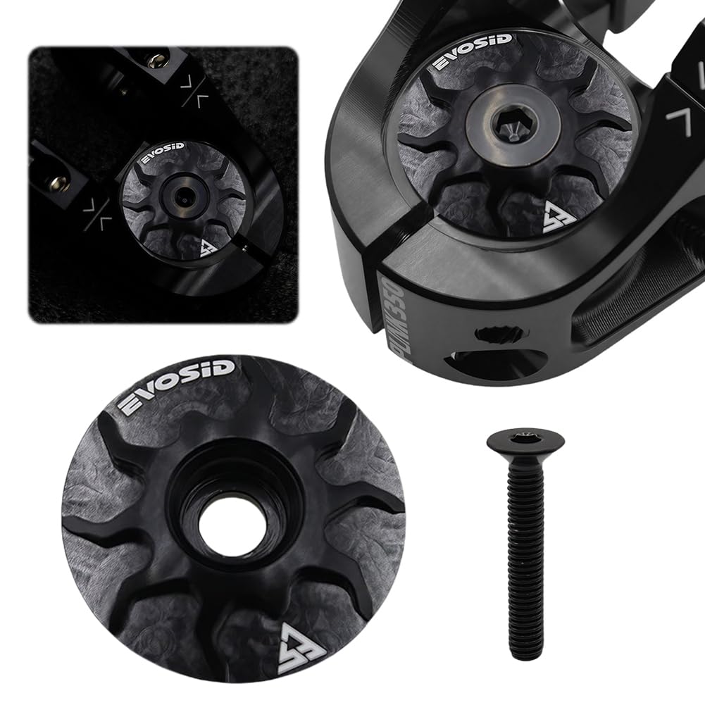 Fiorky Bike Headset Cap, Bicycle Headset Cap with Screw MTB Road Bike Stem Headset Top Cap Cover Aluminium Alloy Bicycle Stem Top Cap for Fork Head Tube Cycling Accessories