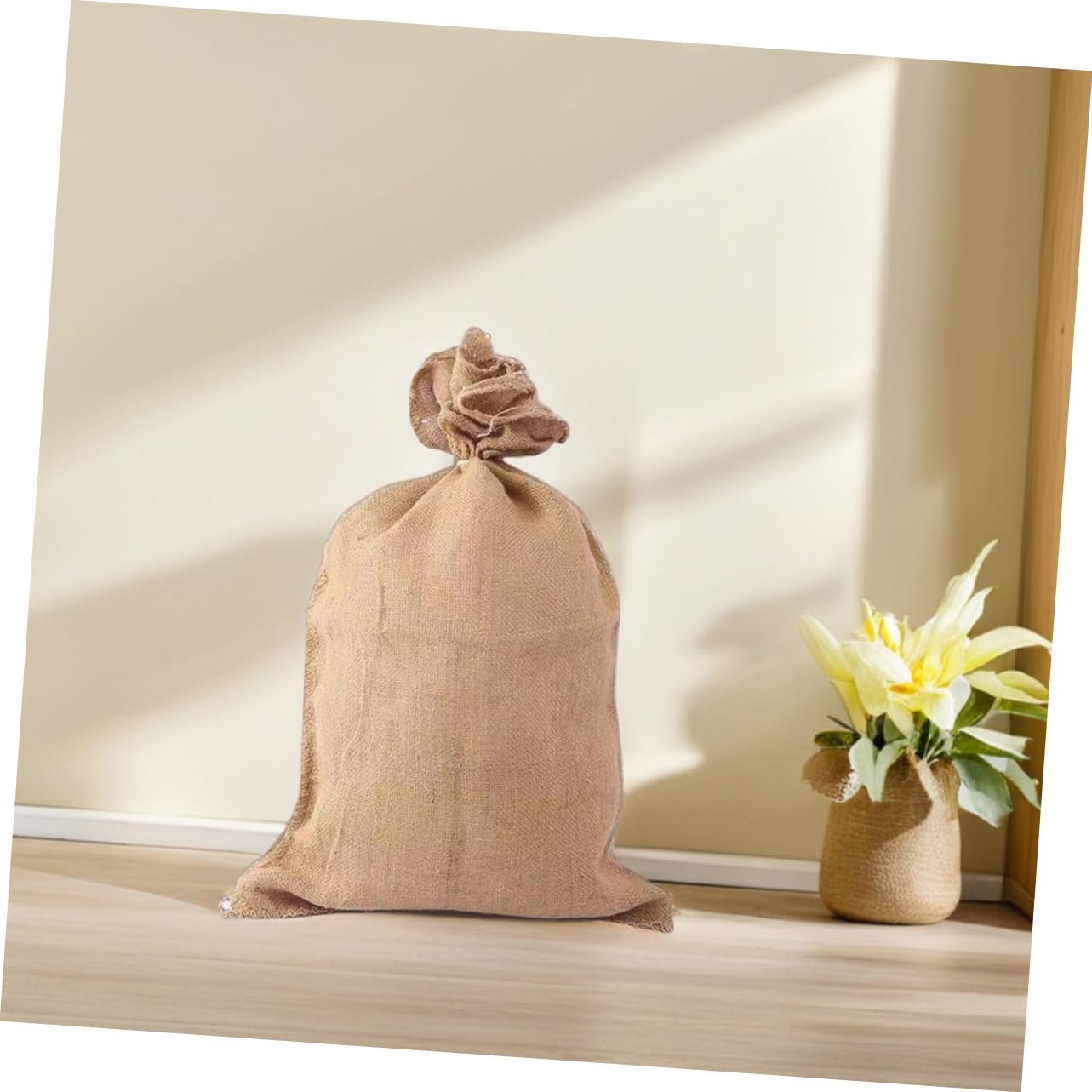 BESTonZON 4pezzi Sacco Di Juta Resistente Per Controllo Inondazioni Stoccaggio Patate e Trasporto Pesante Borsa Di Juta Per Patate Borsa Da Corsa Per Giardinaggio All Aperto