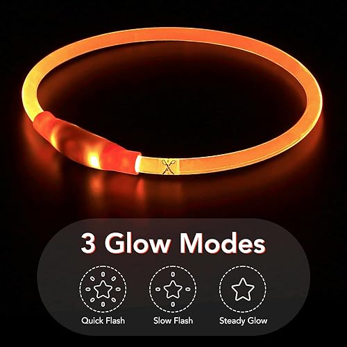 Miniatura 2 de Colaseeme Collar de perro con luz LED, 1 unidad recargable por USB, TPU brillante, collares básicos de seguridad para perros grandes, medianos y