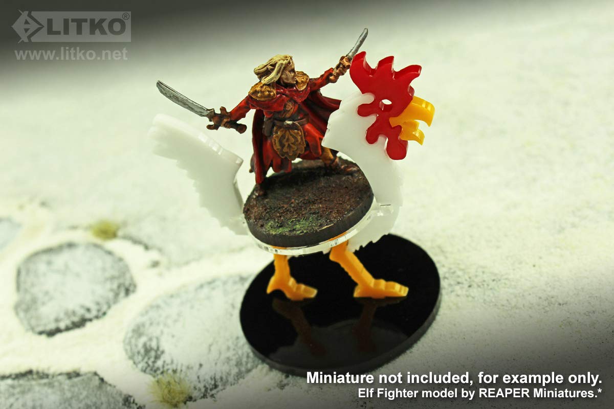 LITKO Character Mount | Giant Chicken | Rooster | Role-Playing Games |Compatible with Dungeons & Dragons and Pathfinder Games (50mm Round Base)