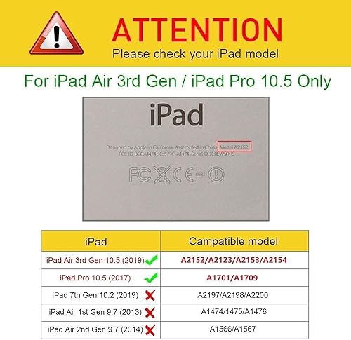 Miniatura 2 de Funda para iPad Air (3 generación) de 10.5 pulgadas 2019  iPad Pro de 10.5 pulgadas 2017, soporte giratorio de 360 grados, funda protectora