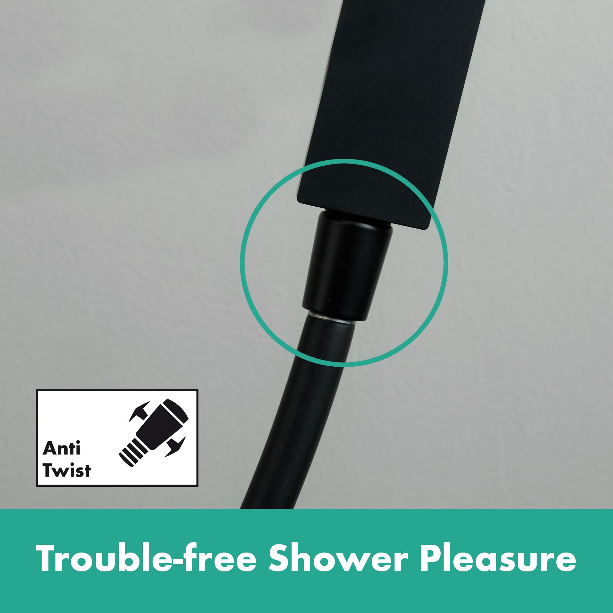 hansgrohe Unica Pulsify S, barra de ducha, barra 65cm con flexo de ducha Isiflex 160cm y soporte de ducha, negro mate