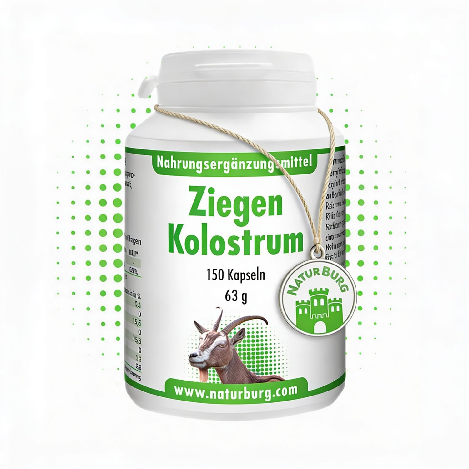 Colostrum Ziege Erstmilch Biestmilch 1 er Pack (1 x 150 Kapseln) - Ziegenkolostrum mit Proteine, Vitamine Aminosäuren - Stoffwechselkur