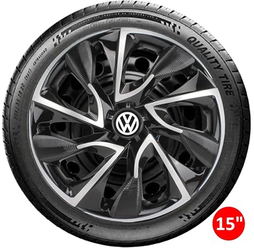 Jogo 4 Calotas Esportivas DS4 Preto/Prata aro 15 VOLKS Gol Bola G2 G3 G4 G5 G6 G7 Up Fox Voyage Para