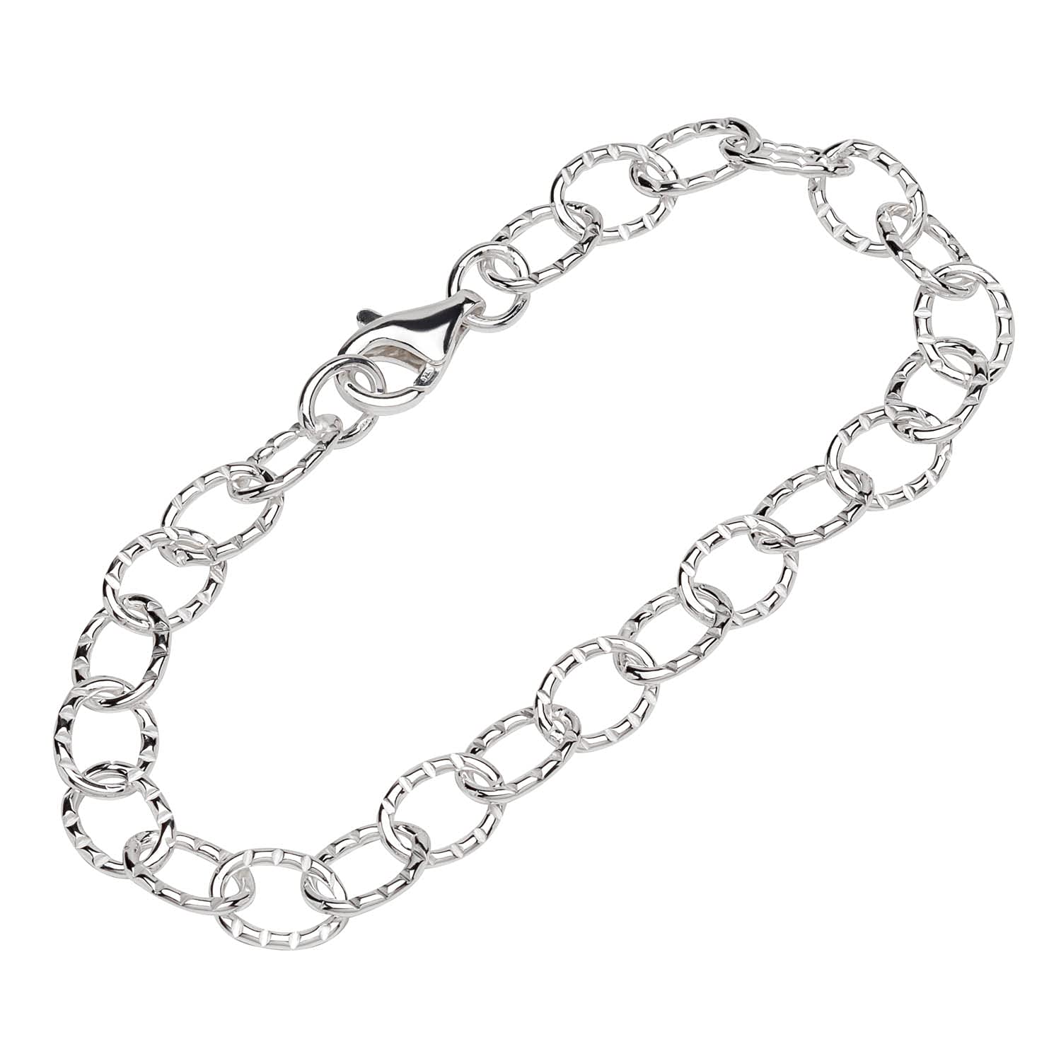 NKlaus bracciale 925 argento sterling 20cm Figaro ancora catena signore bracciale designer catena 12757
