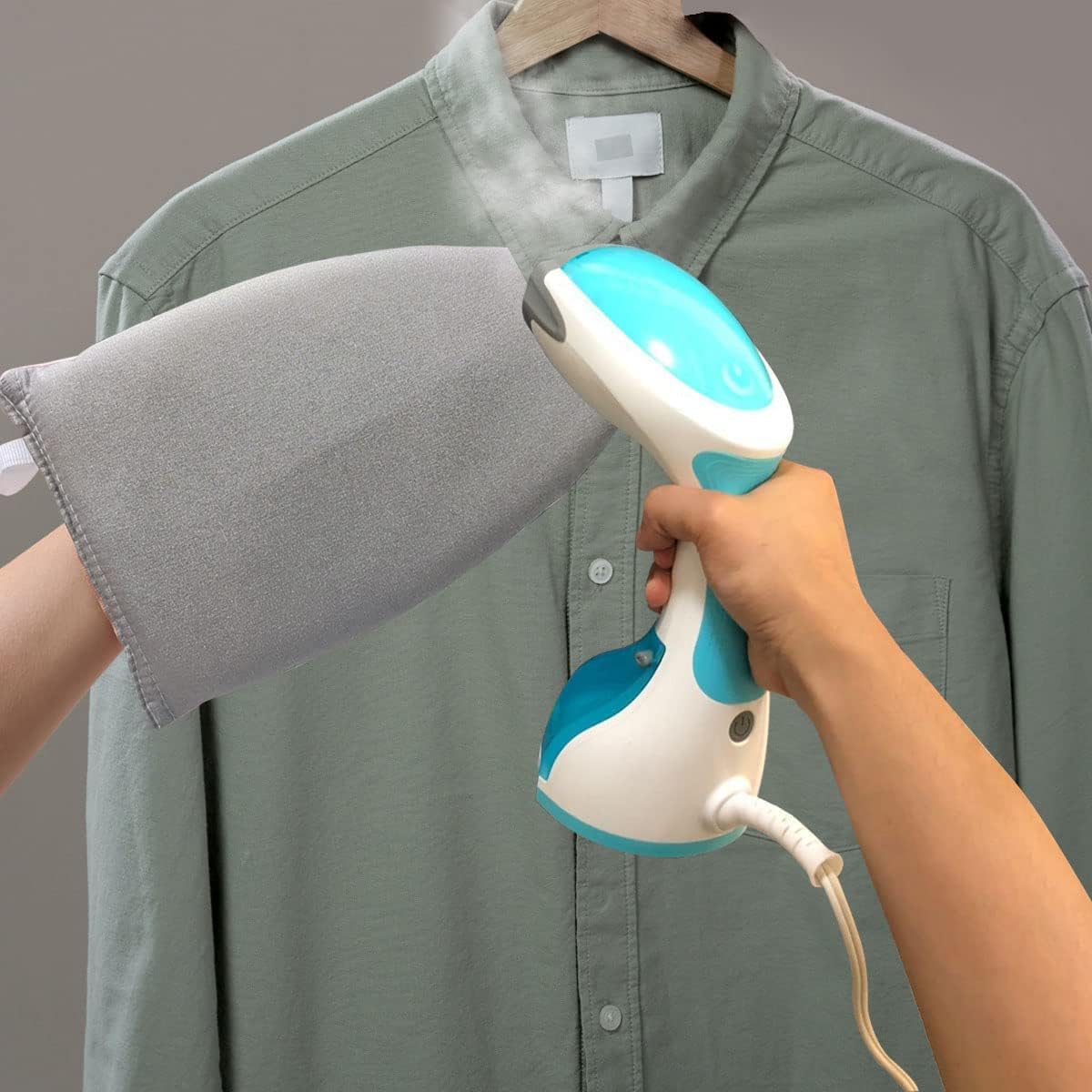 Luteti Garment Steamer Ironing Glove Waterproof Anti Steam Mitt With Finger Loop Portable Mini Board Household Pad Sponge Gloves Hand-Held-image-7