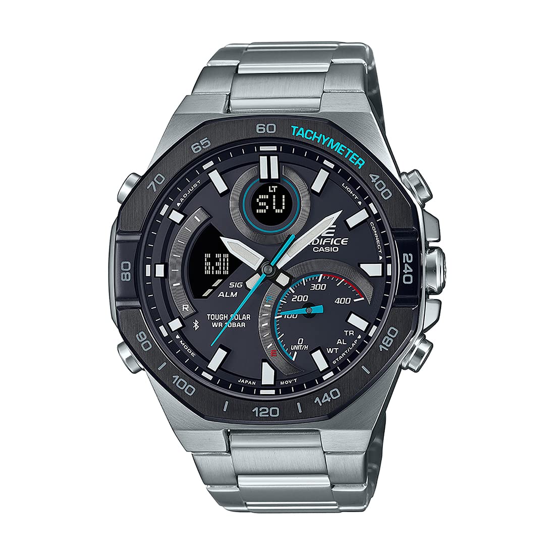 Casio Edifice ECB-950DB-1ADF Black Analog-Digital Dial Silver Stainless Steel Band Mens Watch Smartphone Link Tough Solar EX554 (B0BZZFTBT4) Amazon Price History, Amazon Price Tracker