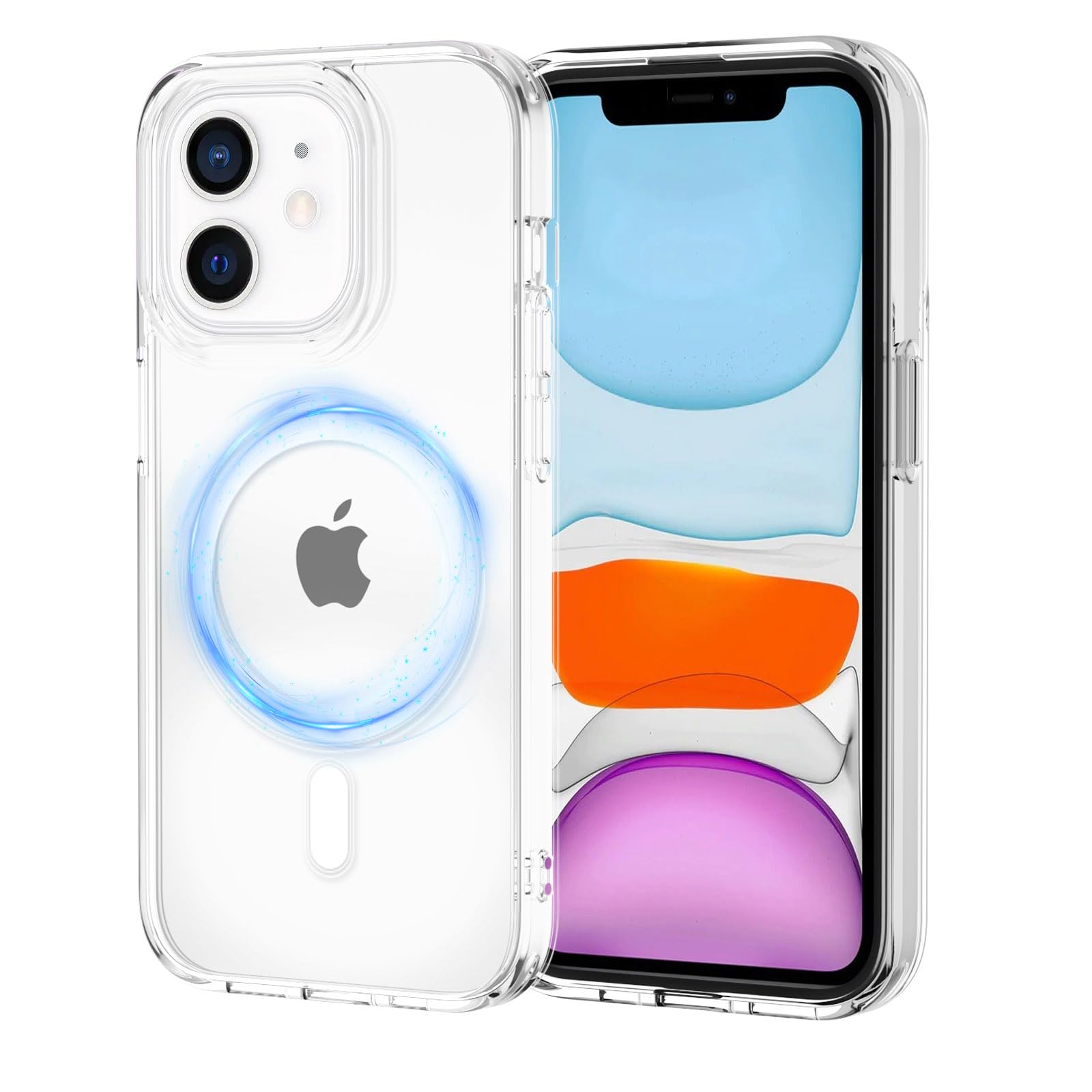 XTCASE Cover Magnetica per iPhone 11 [Compatibile con Magsafe], Custodia Trasparente Hard PC Anti-Graffio Antiurto Protettiva Case con Paraurti in TPU Flessibile Morbido, Clear