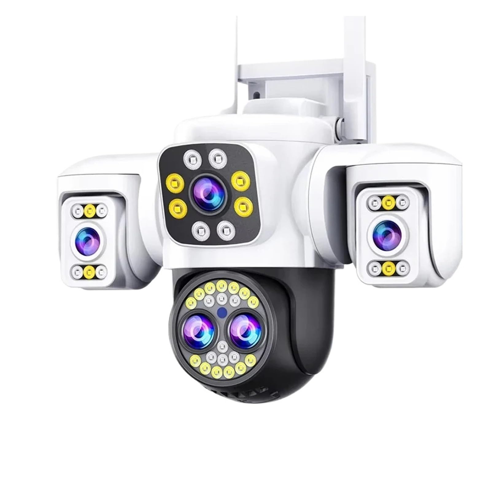 NCAEVGXRWJT 10K 20MP Outdoor PTZ Security Camera, Four Lens Triple Screen 10X Zoom Waterproof Cam(AU Plug,20MP and 32G)
