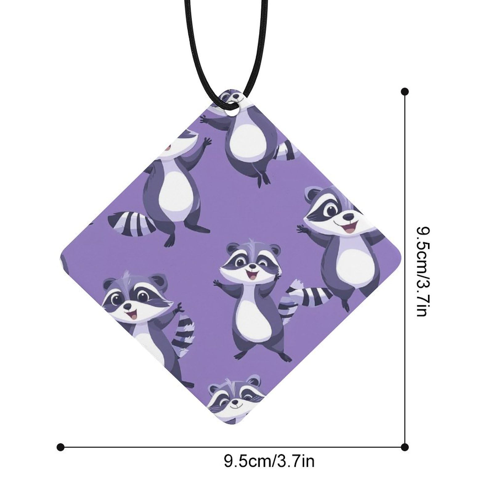 Raccoon Car Air Freshener Hanging Aromatherapy Tablets for Car Accessories Rhombus