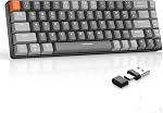 ZIYOU LANG RK68 60% Wireless Mechanical Keyboard,Bluetooth 5.0/2.4Ghz Dual Mode Receiver,Hot-Swappable Mini 68-Key,Retro Color Keycaps,Linear Red Switch,Ultra Power Saving for PC PS4 Xbox iPhone ipad